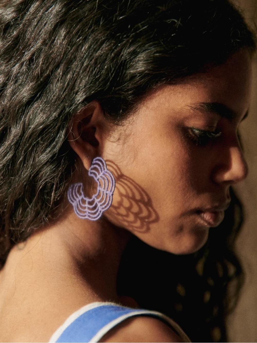 Sezane Tao Hoop Earrings - Lavender